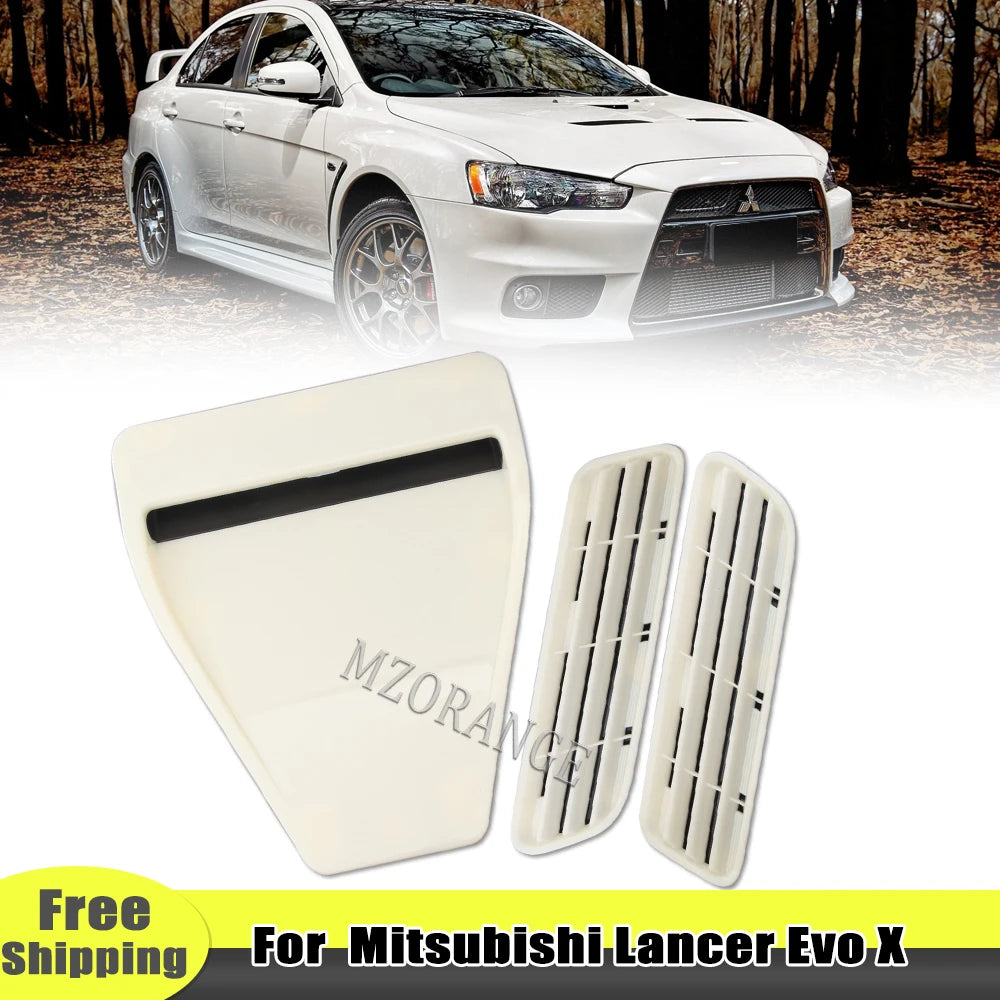 6PCS Direct Hood Scoop Bonnet Insert Air Vent Intake Ducts Cover For Mitsubishi Lancer Evolution EVO X 10 Car Accessories