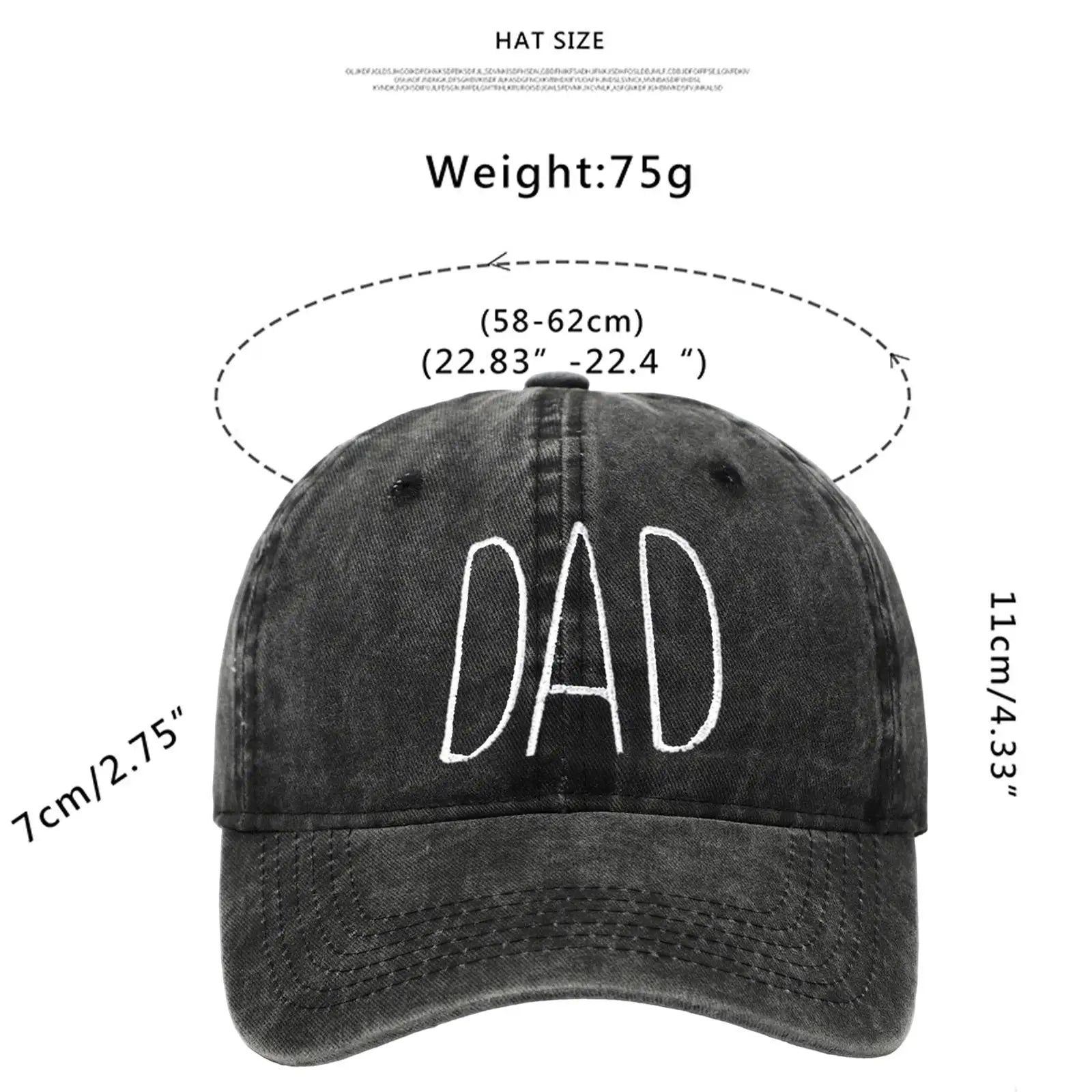 Dad Embroidered Baseball Hat Fashion Thoughtful Father's Day Gifts Golf Cap Sun Hat for Beach Trips Hiking Backpacking Fishing