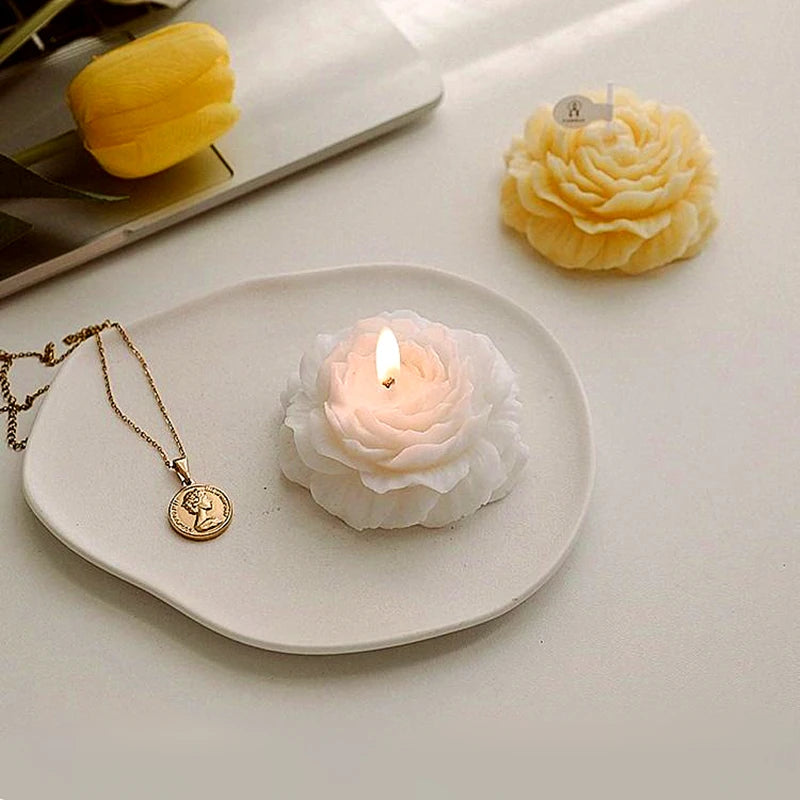 Peony Flower Shape Scented Aromatic Candles Paraffin Wax Aromatic Candle Wedding Gift Party Home Decoration Cute Candles