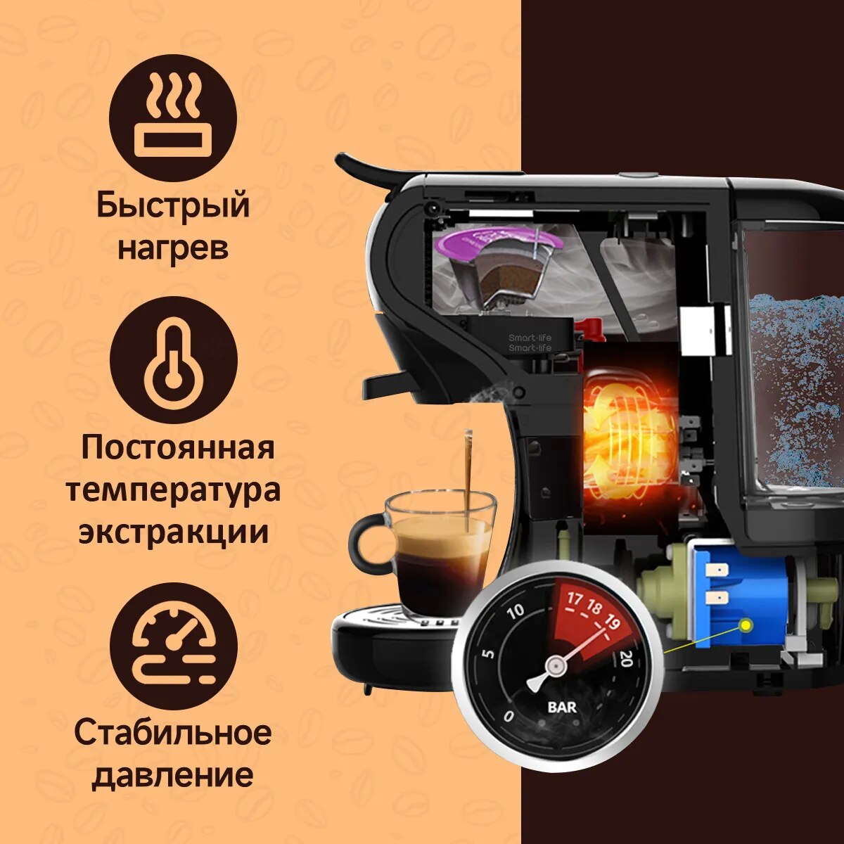 Hibrew H1A Coffee Machine hot&cold 4 in 1, compatible with multi capsules, 19 Bar. For Dolce Gusto and Ground Coffee - RY MARKET PLACE