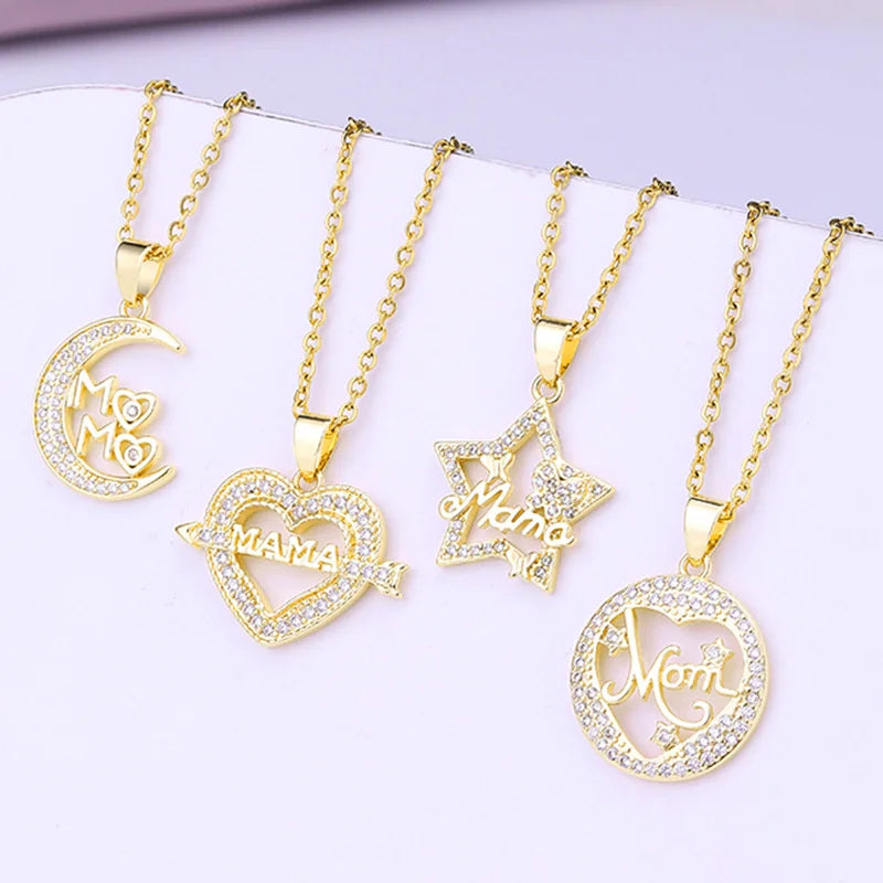 Mother's Day Mama Letter Pendant Necklace For Women Stainless Steel Mom Nameplate Clavicle Chain Choker Personality Jewelry Gift