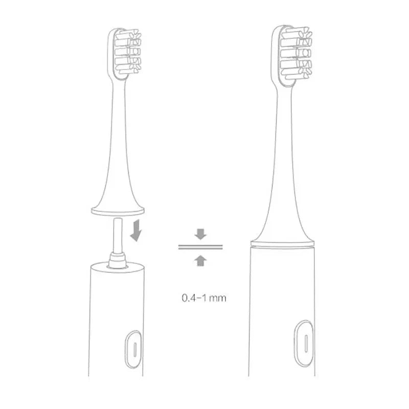 Original Xiaomi Mijia T300 T500 T100 Toothbrush Head Ultrasonic Electric Toothbrush Head Replacement Toothbrush Nozzles 3 Pcs