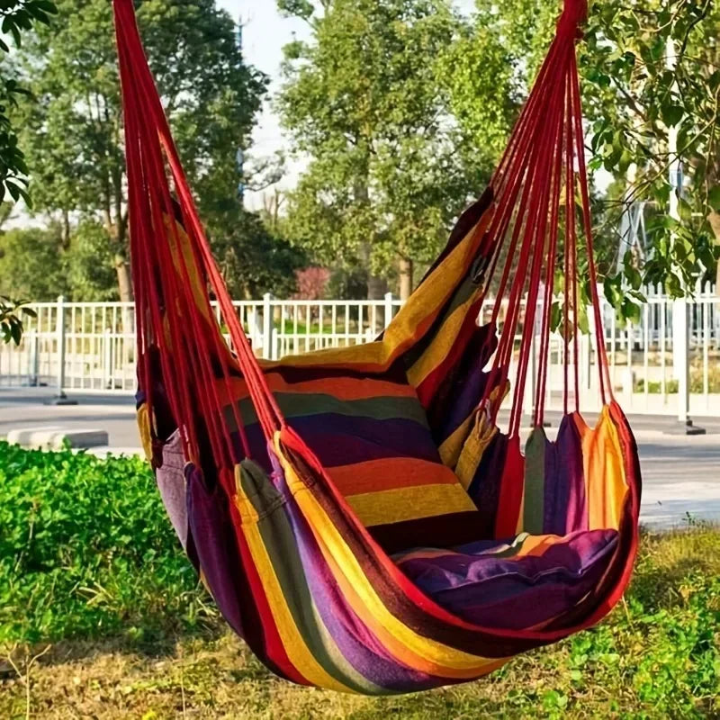 1pc Swing Rocking Chair(With Storage Bag Outdoor Hammock Chair Canvas Leisure Swing Chair No Pillow Or Cushion Dormitory Hammock