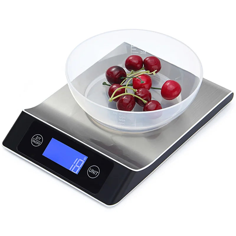 Kitchen Scale 15Kg/1g Stainless Steel Electronic Digital Scales Grams Balance Smart Food Scale For Coffee Weighs Baking Cooking