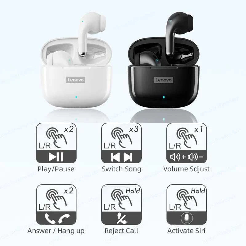 original lenovo lp40 pro tws earphones wireless bluetooth 5