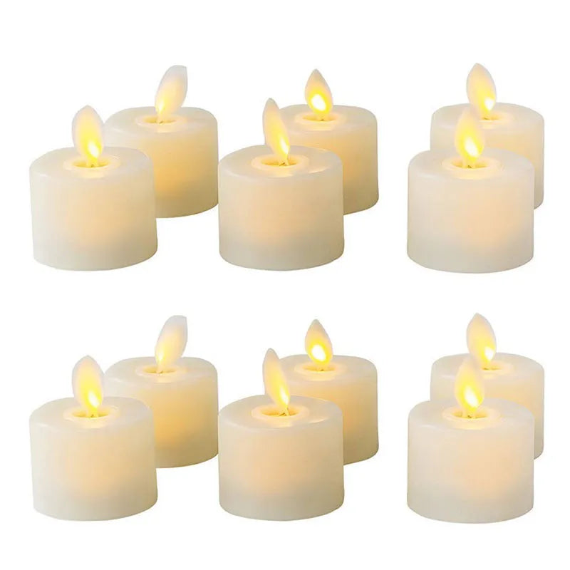 4 or 6 Flameless Moving Wick Candles With Remote Control Realistic Christmas Church Wedding Fake Electronic Candle LED Wedding