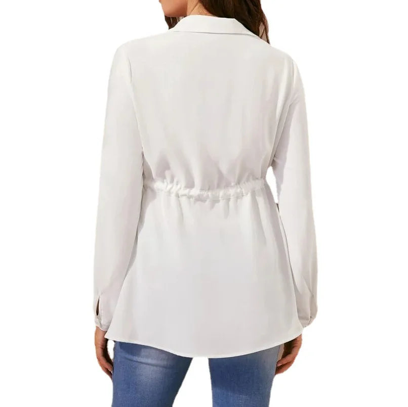 Casual Maternity Tops Women Pregnancy Long Sleeve White Blouse for Pregnant Elegant Ladies Top Fashion Women Clothings