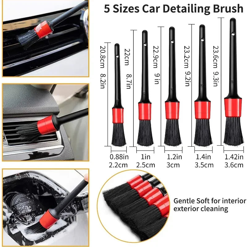 15-Piece Car Detailing Brush Set The Ultimate Auto Cleaning Kit for Vents Gaps Maintenance Car Air Outlet Detail Clearance Brush