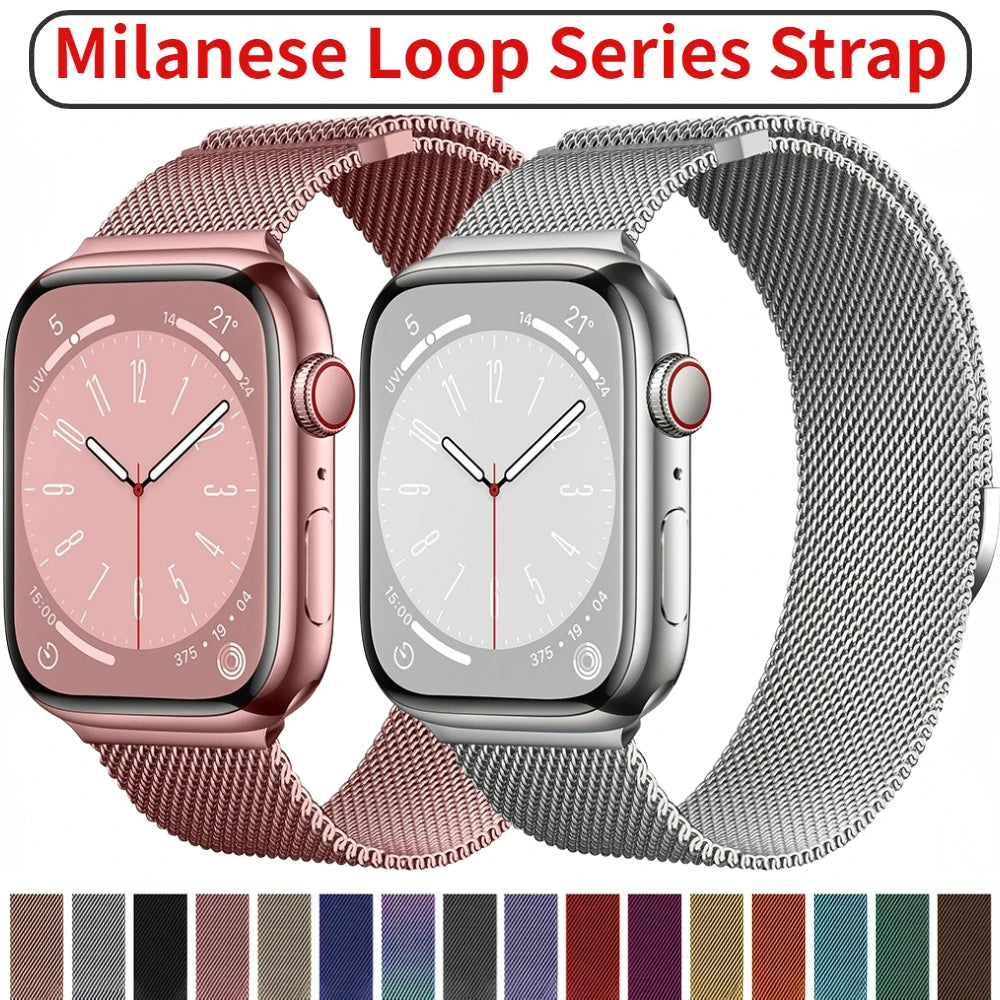 Milanese Loop Strap for Apple Watch Band 44mm 40mm 45mm 41mm 42mm 38mm Ultra 49mm 45 44 mm Bracelet iWatch Series 3 4 5 6 SE 7 8