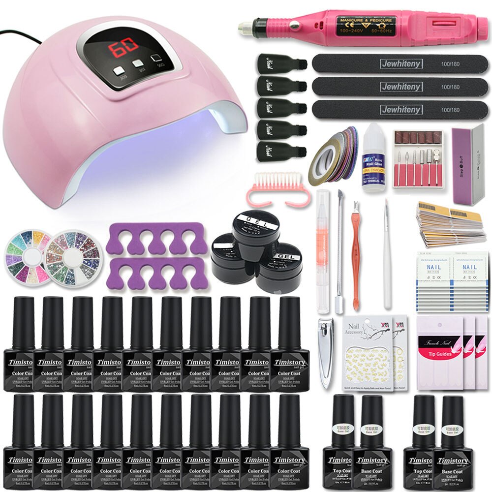 Manicure Set for Nail set 120/80/54W UV LED LAMP Gel nail polish Set Kit Electric Nail Drill Manicure Sets Nail Art Tools - RY MARKET PLACE