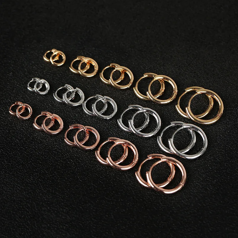 1Pair Single Minimal Gold Color Tiny Cartilage Hoop Earrings Stainless Steel Trendy Glossy Small Huggie Earring Piercing Jewelry