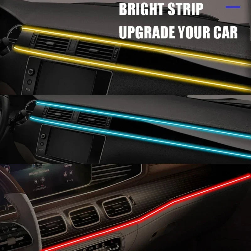 1/2/3/4/5M RGB Car Interior Ambient LED Light Strip Invisible USB Fiber Optic Atmosphere Lamp support APP Control