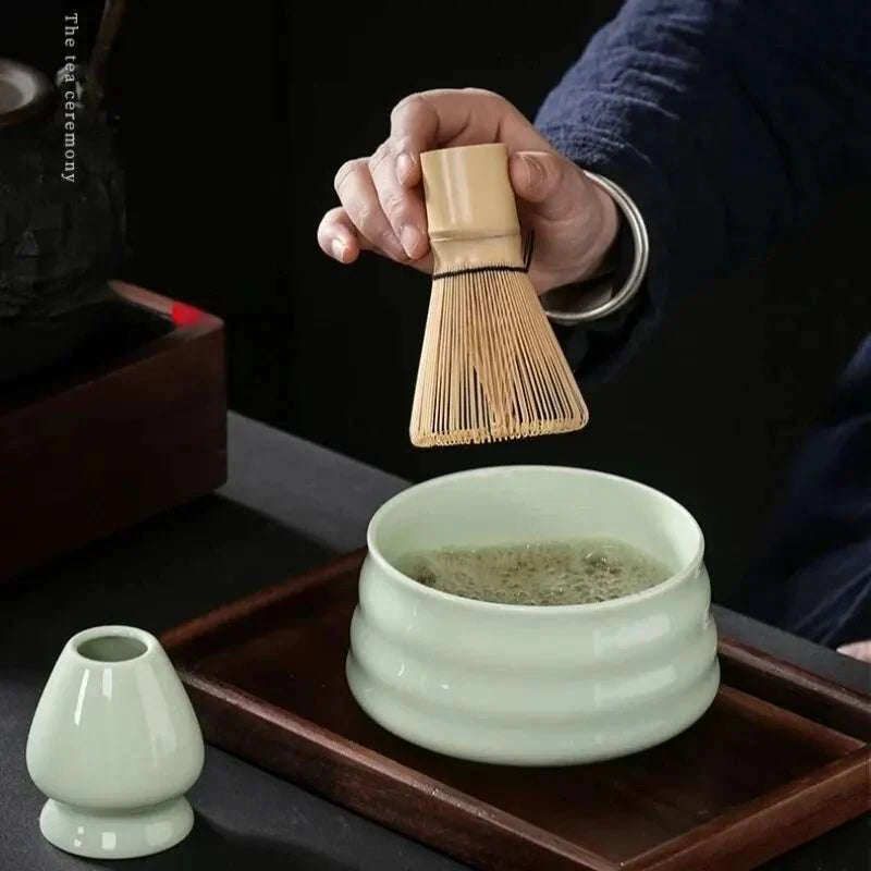 4pcs Japanese Matcha Set Safe Bamboo Whisk Teaspoon