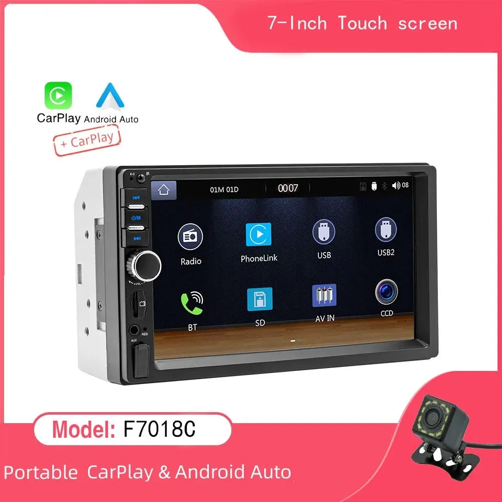 Universal CarPlay Android Auto 7Inch 2 Din Car Radio Autoradio Multimedia Player For Ford VW Golf 7018