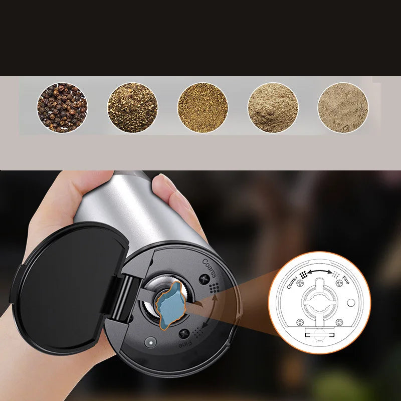 Electric Grinder Adjustable Rechargeable Flower Pepper And Salt Seasoning Grinder Kitchen Tools