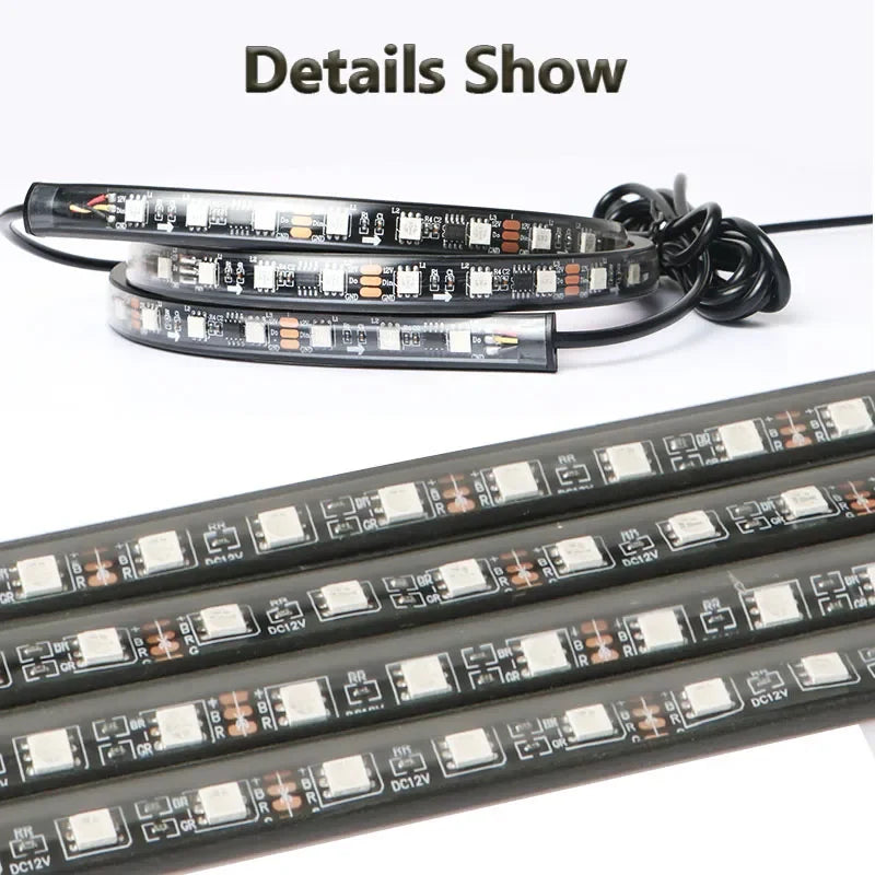 Car Chassis Decorative Strip Lights Waterproof LED Auto Underbody Neon Lights Remote Control RGB Atmosphere Lamp Car Accessories