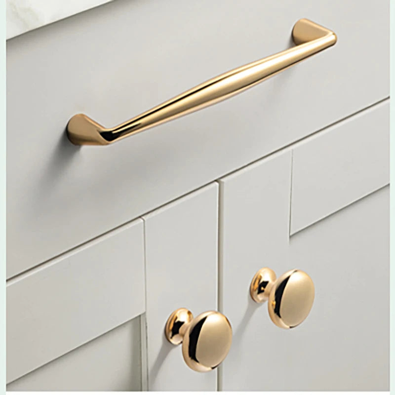 Goo-Ki Polished Gold/Black Appliance Pull Cabinet Knobs Kitchen Door Handles Drawer Cupboard Door Handle for Furniture Hardware