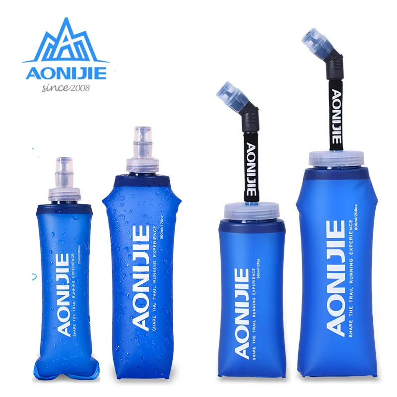 AONIJIE 170ml 200ml 250ml 500mml 350ml 600ml Running Sport Bicycle Soft Water Bottle Folding TPU Soft Flask Water Bag Cup