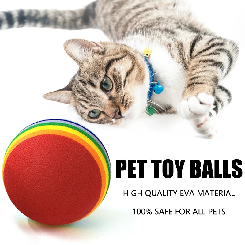 1~20PCS Rainbow Pet Toy Interactive Balls Dog Cat Puppy Teeth Ball Dog Play Chewing Toys Tooth Cleaning Ball Pet Training