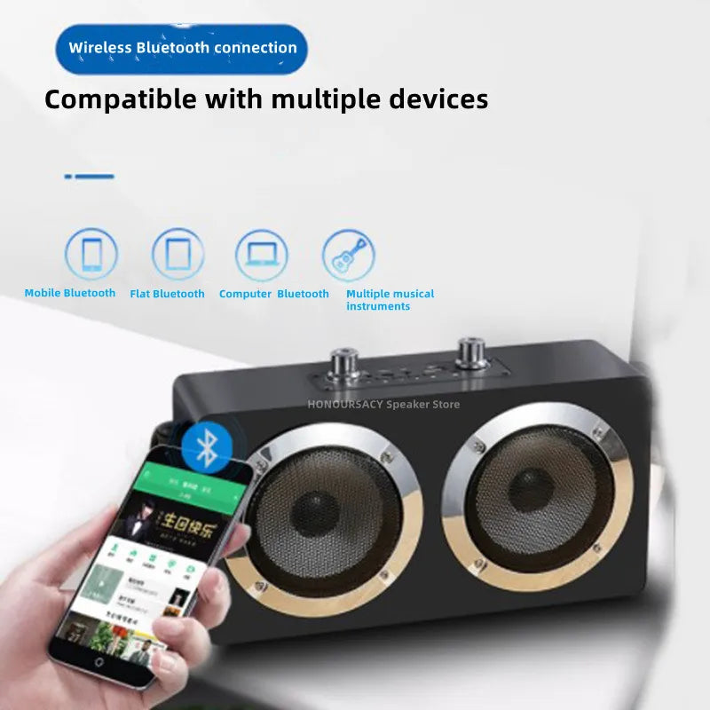 60W High Power Bluetooth Speaker Portable Wireless Subwoofer Family KTV Bass Stereo Home Theater System FM Radio TF Caixa De Som