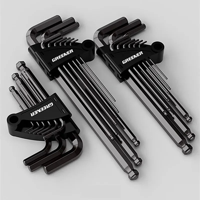 Hexagon wrench With magnetic core universal tool set screwdriver Mini Hex Allen Key Chain Set Wrench  Kit Alloy Steel Tools