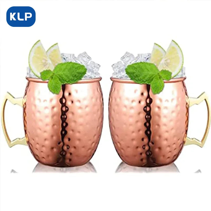 KLP Rose Gold Plated Stainless Steel Moscow Mule Mug - Bar Gift Set 2 and Set 4 Factory Direct (16.9 oz)