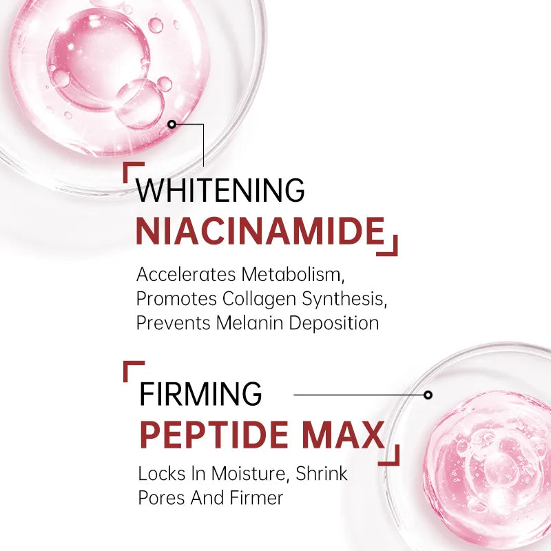 Niacinamide Serum Dark Spot Remover Face Serum Whitening For Glowing Pore Shrinking Hyaluronic Acid Collagen Facial Skin Care