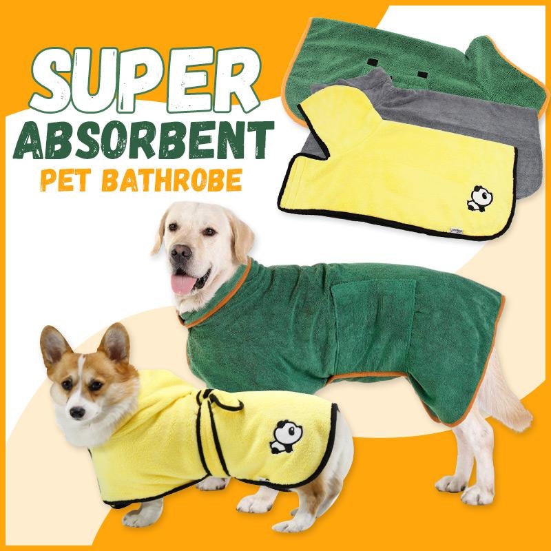 Dog Bathrobe Towel Bath Robe Pet Bathrobe Drying Coat Absorbent Towel For Large Medium Small Dog Super Fast Dry Soft Adjustable - RY MARKET PLACE