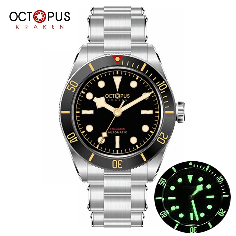 Octopus BB58 Luxury Men Watch 39mm Vintage Diver SW200 Movement Automatic Mechanical Sapphire Crystal 20ATM Waterproof Luminous - RY MARKET PLACE