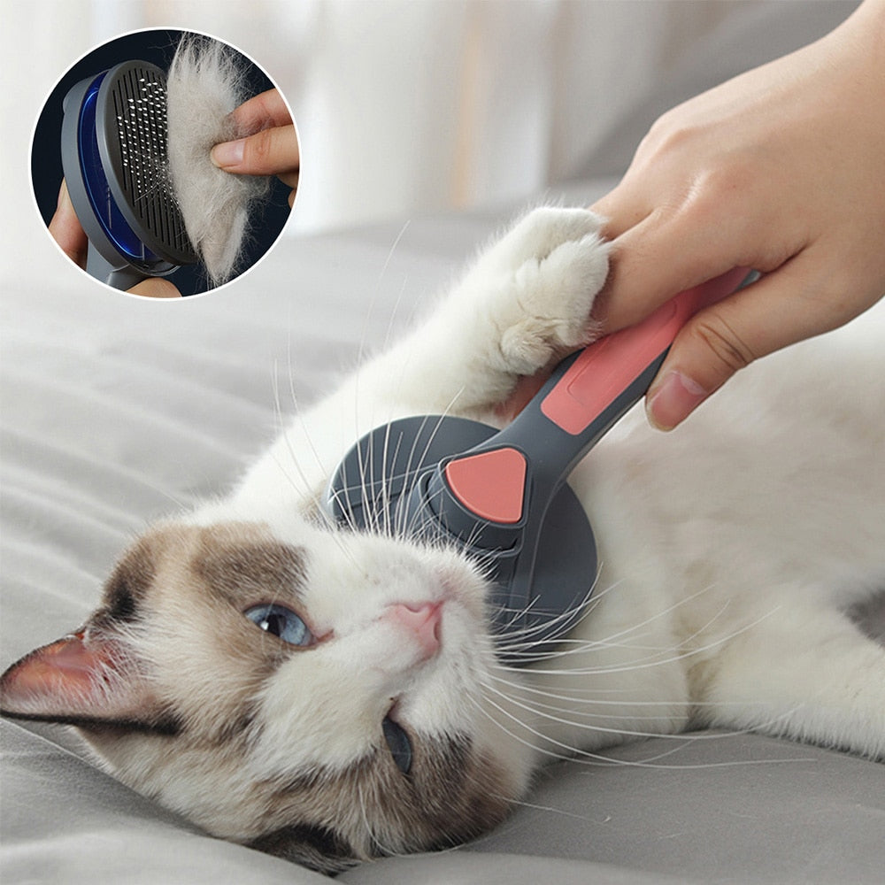 Cat Comb Brush Pet Hair Removes Comb For Cat Dog Pet Grooming Hair Cleaner Cleaning Pet Dog Cat Supplies Self Cleaning Cat Brush - RY MARKET PLACE